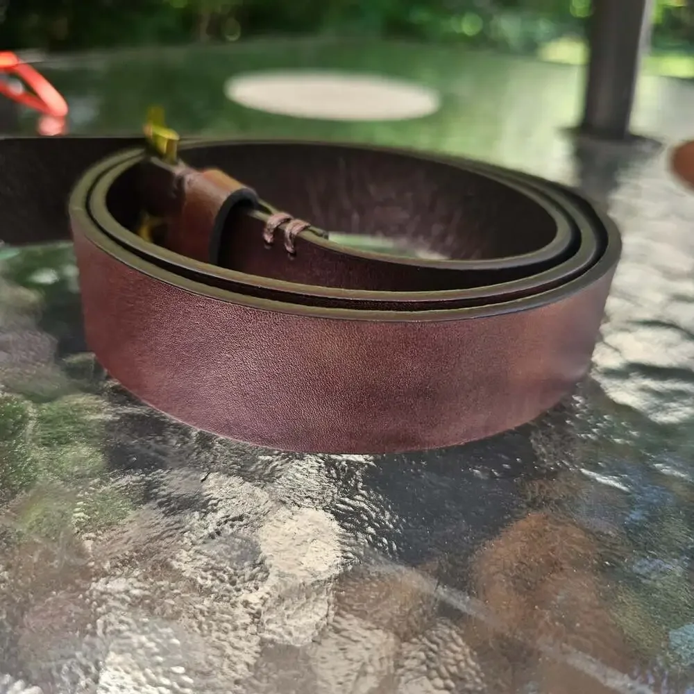 Banana Republic Brown Genuine Leather Belt Men's Size 34 Brass Buckle 34